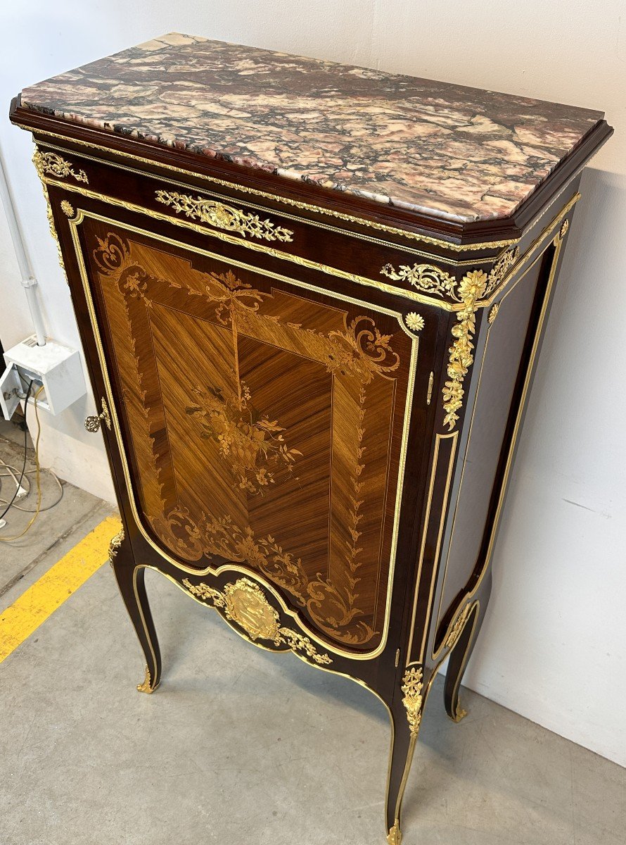 François Linke Cabinet 19th Century Gilded Bronze Marble-photo-4