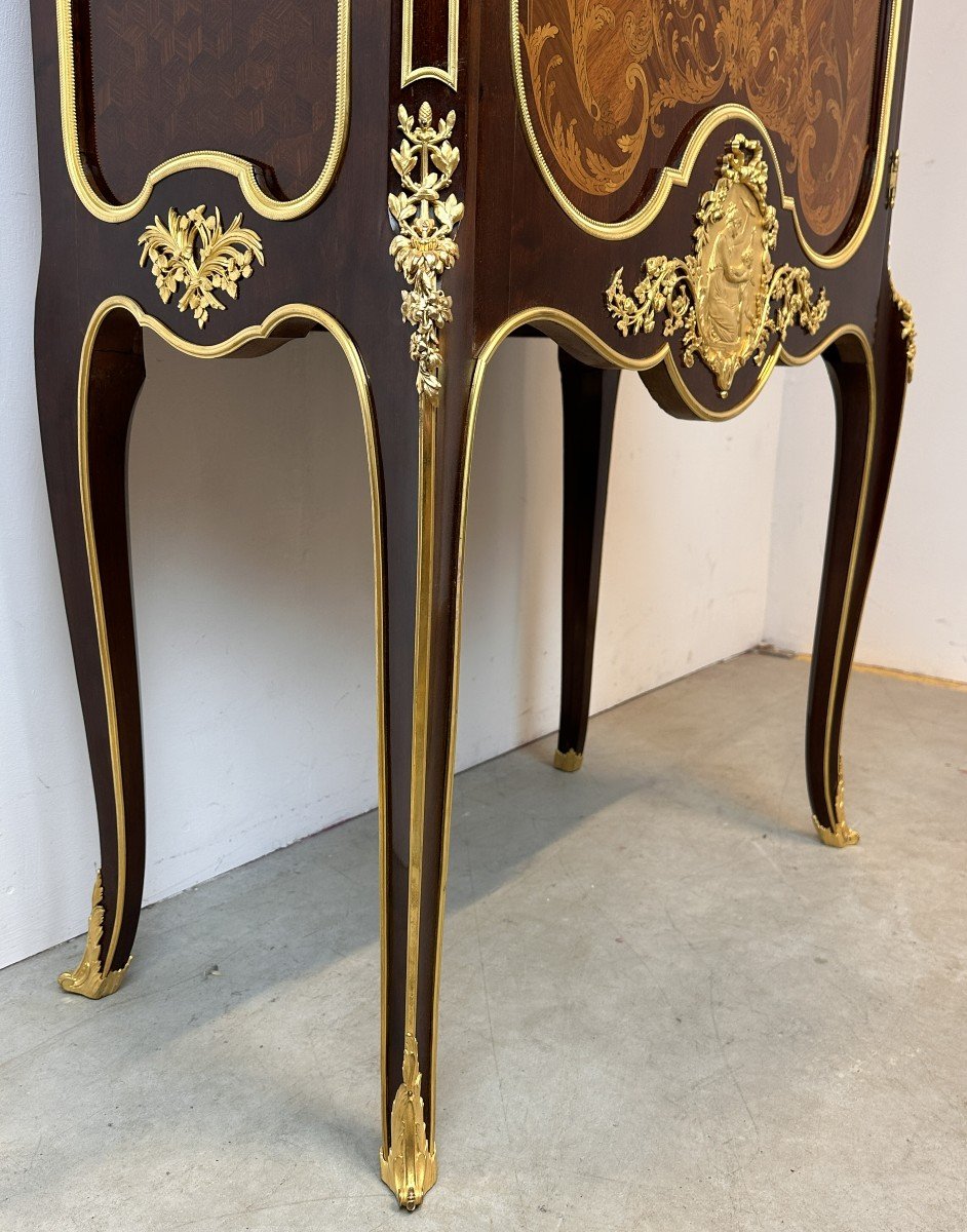 François Linke Cabinet 19th Century Gilded Bronze Marble-photo-4