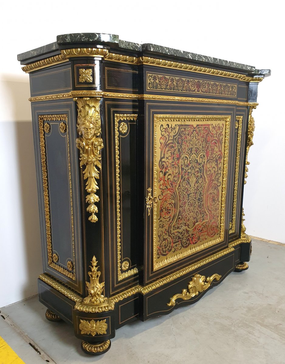 Support Furniture Boulle Marquetry Signed Wassmus-photo-2