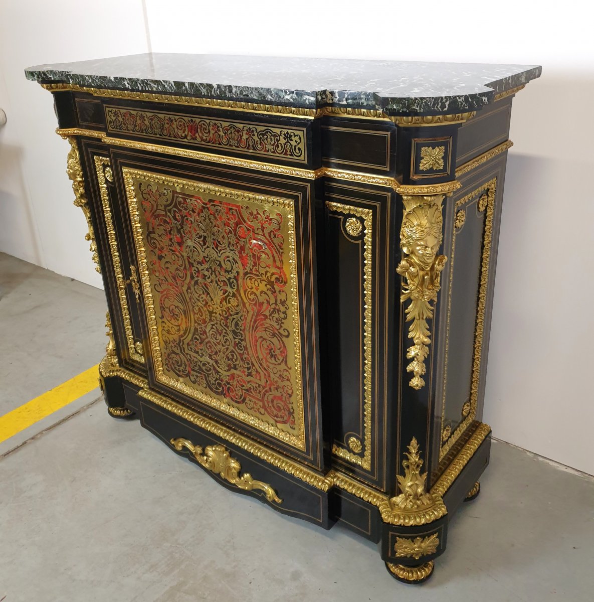 Support Furniture Boulle Marquetry Signed Wassmus-photo-3