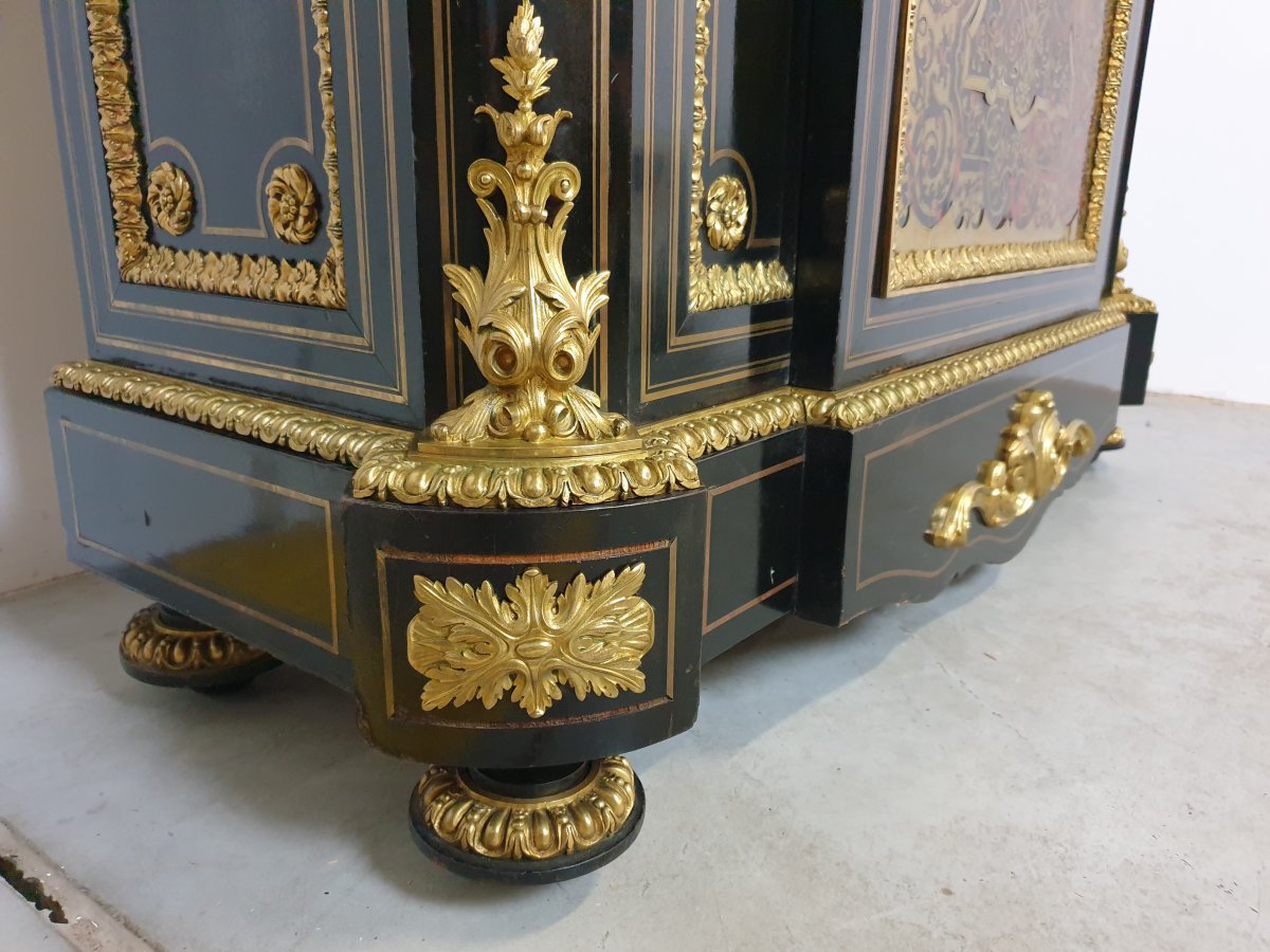 Support Furniture Boulle Marquetry Signed Wassmus-photo-3