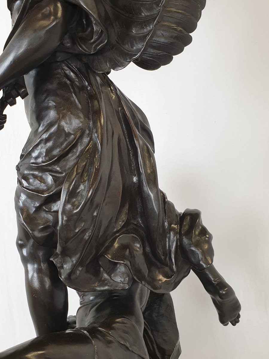 Importante Figure En Bronze 125 Cm Excelsior Emile Louis Picault (1833-1915)-photo-6