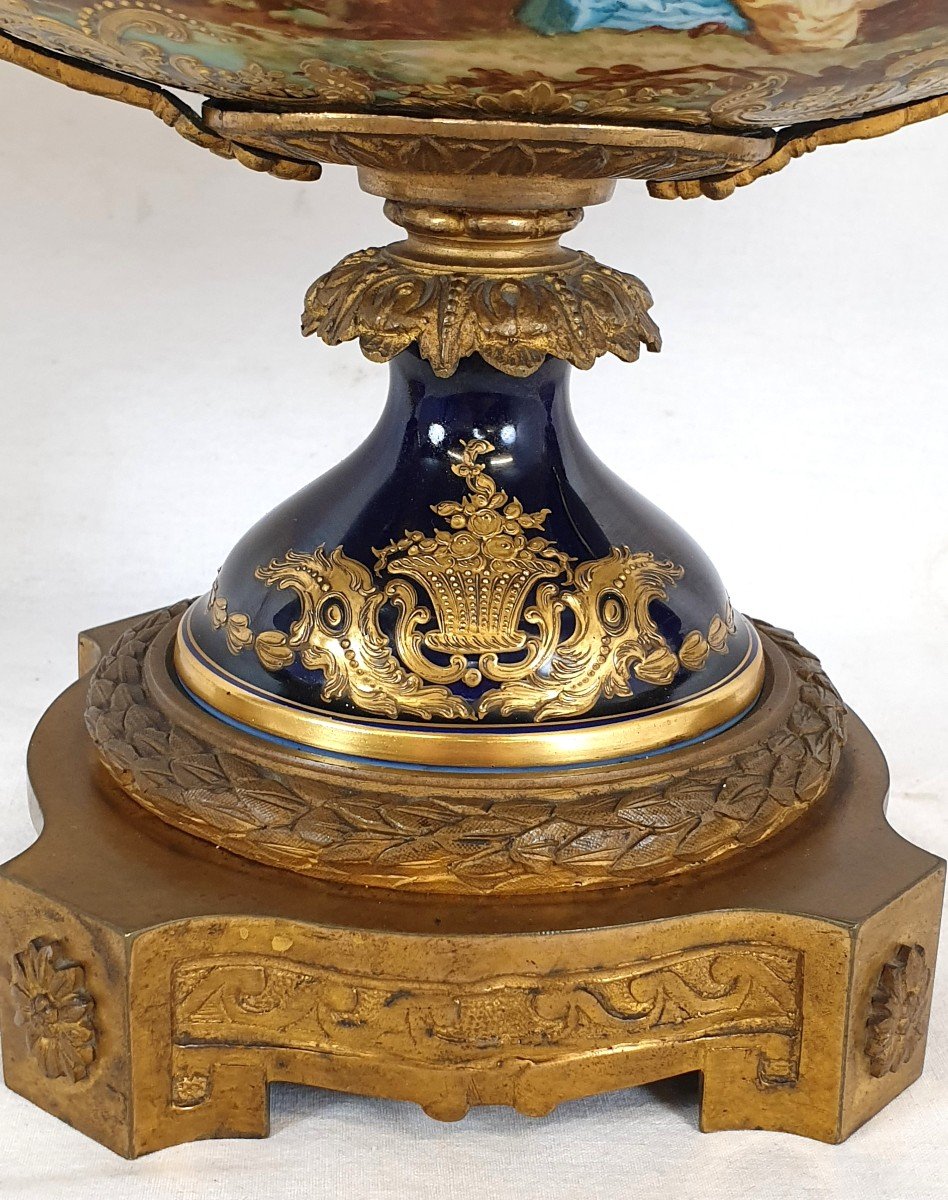 Exceptionnel Garniture En Sevres Porcelaine Bronze Dore 19eme Siecle-photo-1