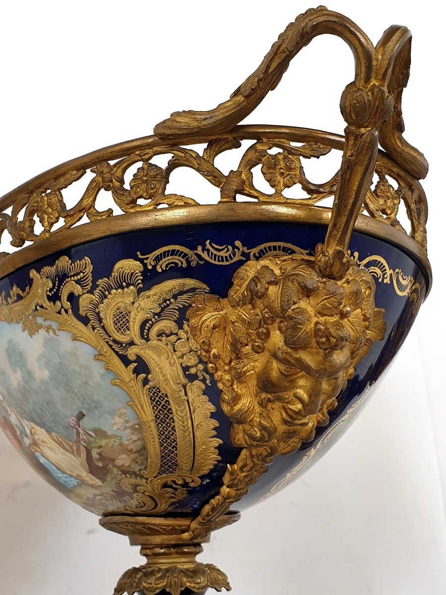 Exceptionnel Garniture En Sevres Porcelaine Bronze Dore 19eme Siecle-photo-4