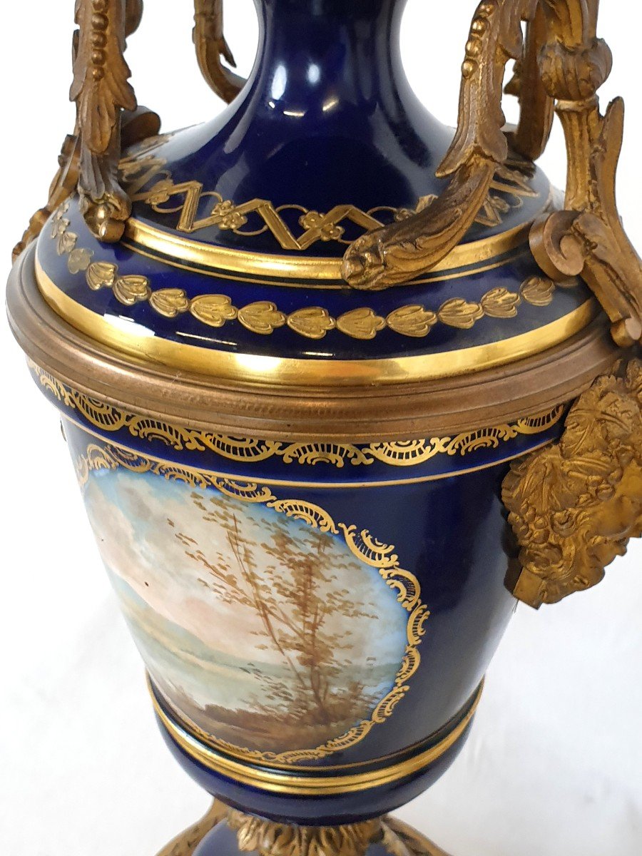 Exceptionnel Garniture En Sevres Porcelaine Bronze Dore 19eme Siecle-photo-5