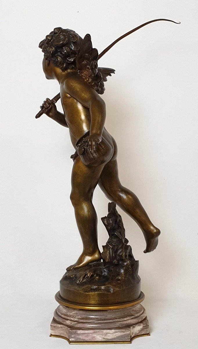Figure In Bronze Cupid Auguste Moreau-photo-2