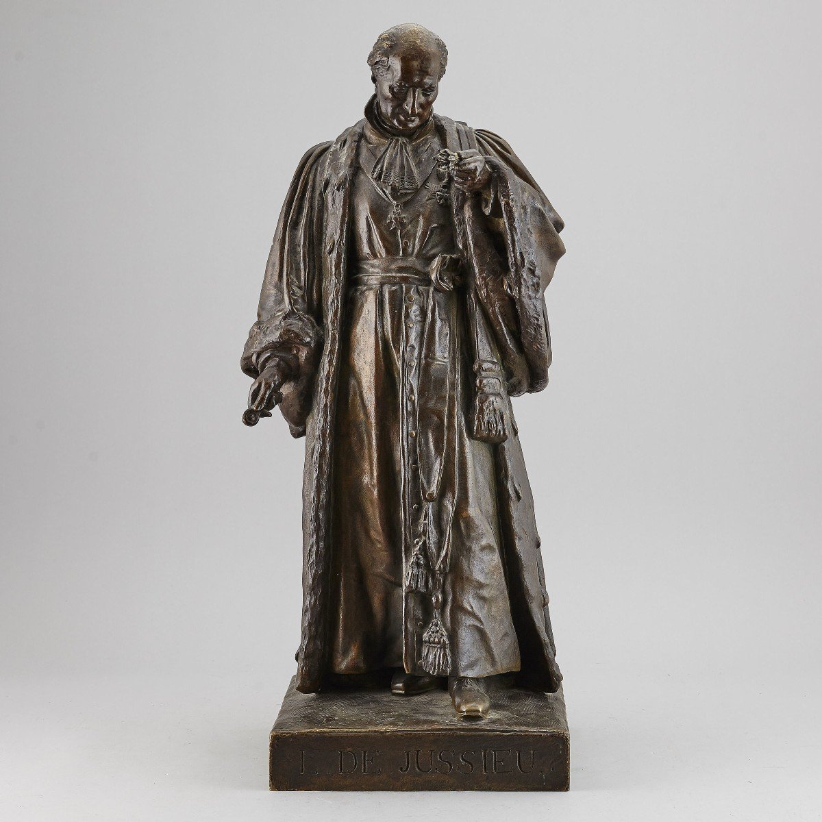 Figure En Bronze Jean-françois Legendre-héral 1843 'antoine-laurent De Jussieu'