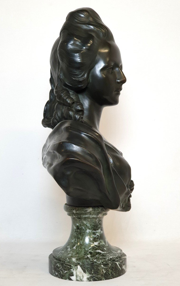 Bust Of Marie-antoinette In Bronze 59 Cm Signed Nelson-photo-4