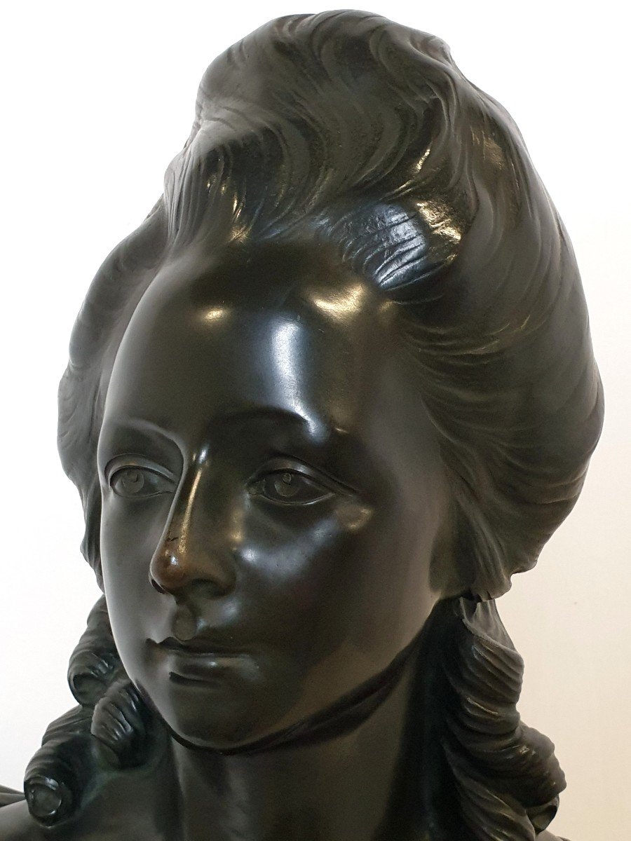 Bust Of Marie-antoinette In Bronze 59 Cm Signed Nelson-photo-4