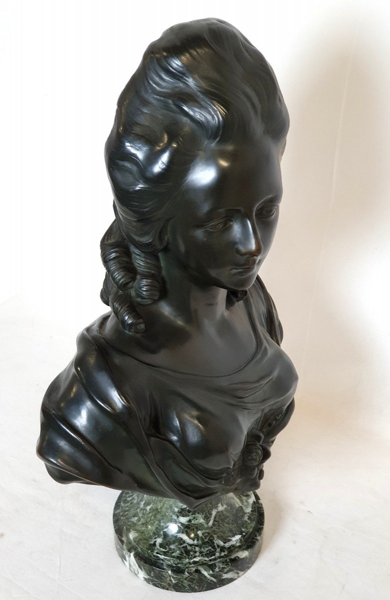 Bust Of Marie-antoinette In Bronze 59 Cm Signed Nelson-photo-8