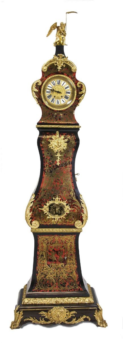 Régulateur De Parquet En Marqueterie Boulle Napoleon III 240 Cm