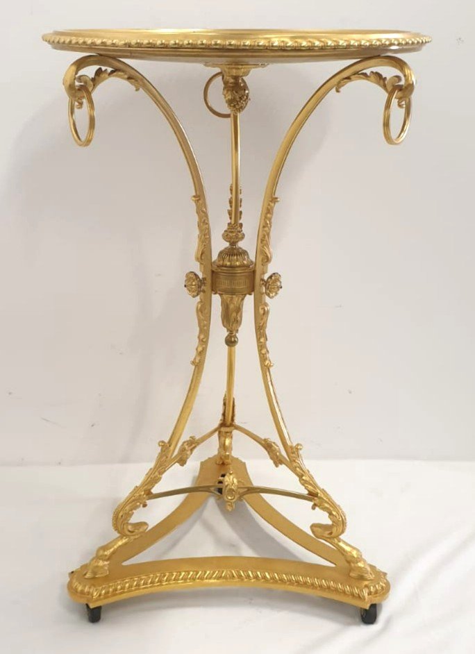 Pedestal Table Sevres Porcelain And Bronze Dore 19th Century-photo-2