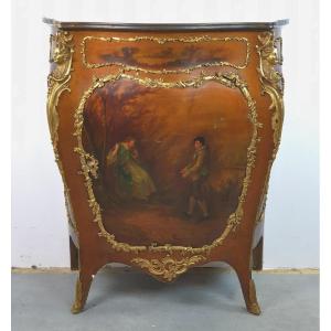 Meuble d'Appui Vernis Martin Galbé Louis XV XIXe