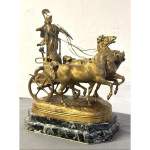 The Minerva Chariot E. Fremiet Founder F. Barbedienne Bronze