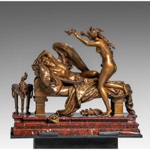 Figure En Bronze Cupidon et Psyché Carrier Belleuse
