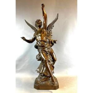 Emile Picault (1833-1915) "la Pensee" 78 Cm Bronze Figure