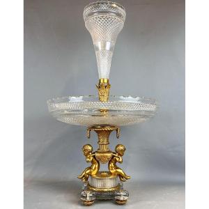 Jardiniere In Baccarat Bronze Dore Crystal 19th Napoleon III