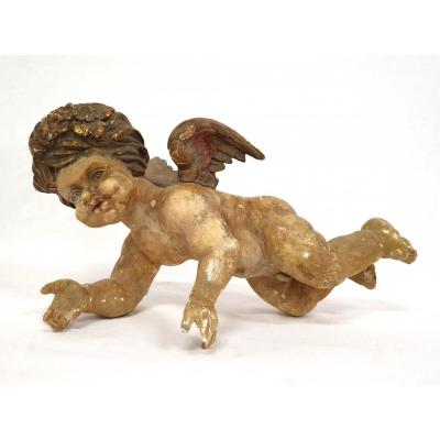 Cupidon Baroque Sculpté 18ème Siècle