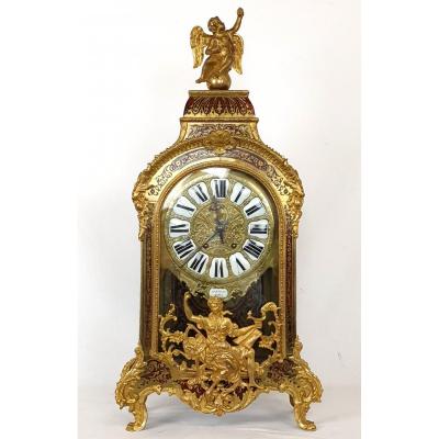 Clock In Boulle Marquetry Bronze  Martinot 84 Cm 19th Century