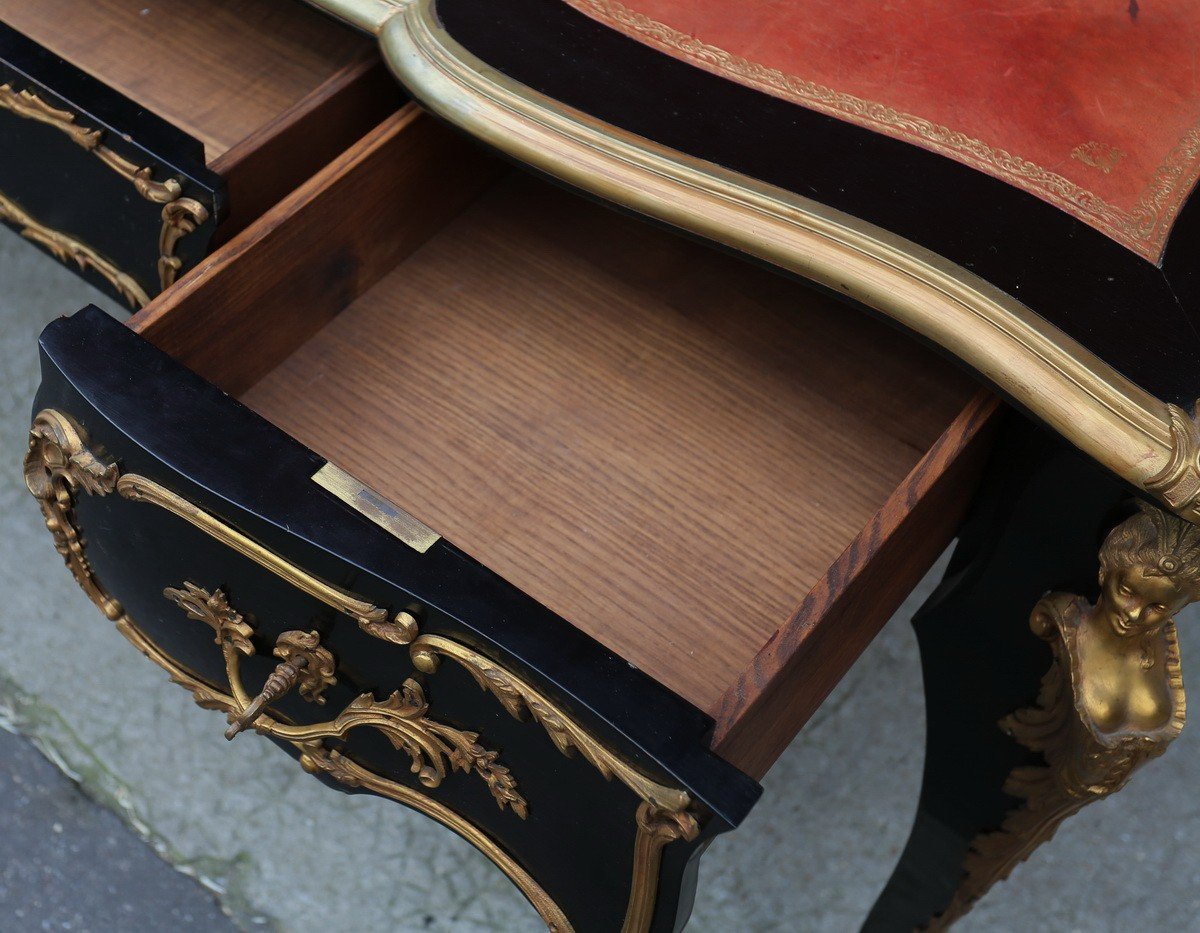 Louis XV Style Flat Desk, Circa 1940-photo-2