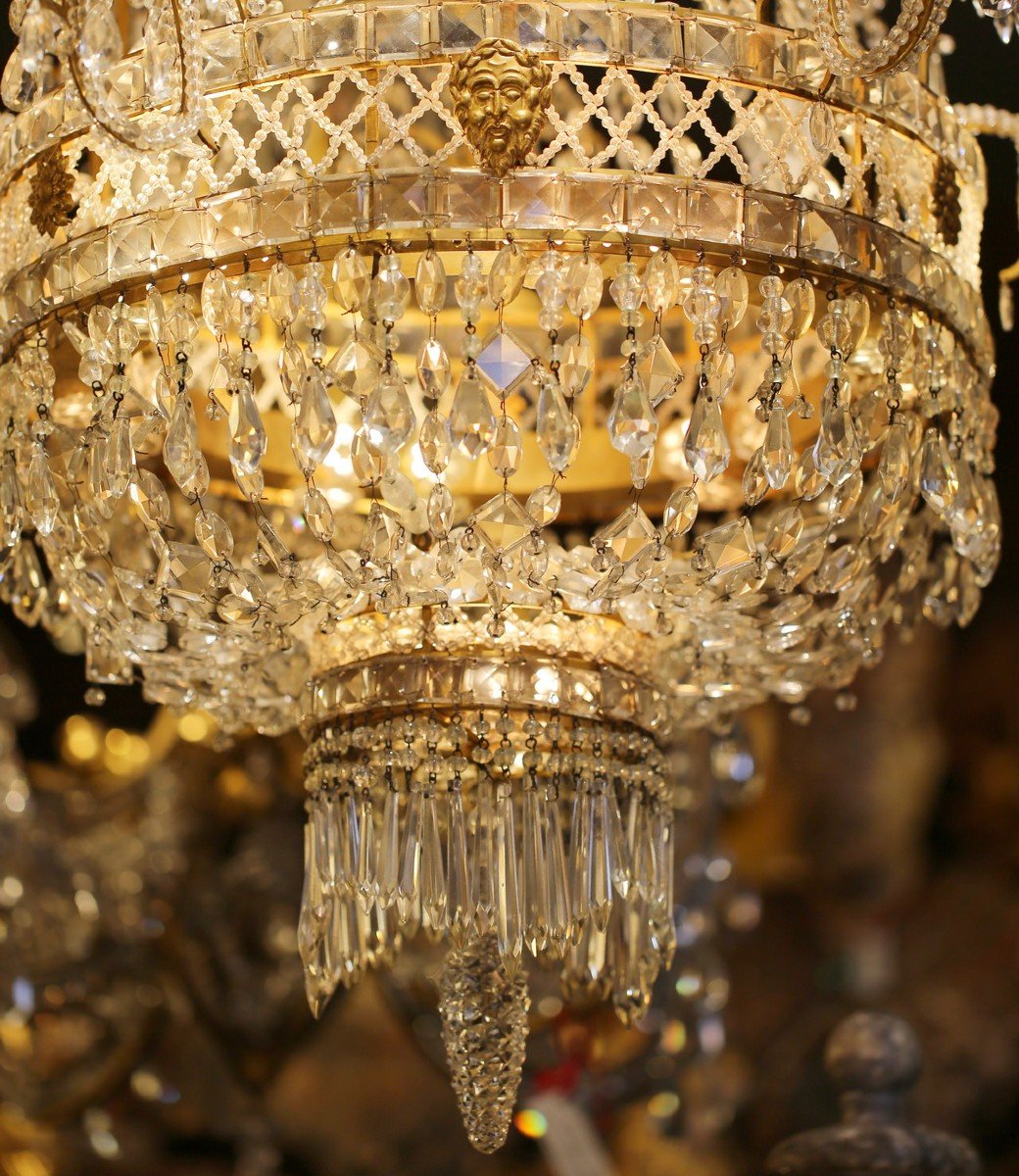 Louis XVI Style Trash Chandelier Early Twentieth-photo-3