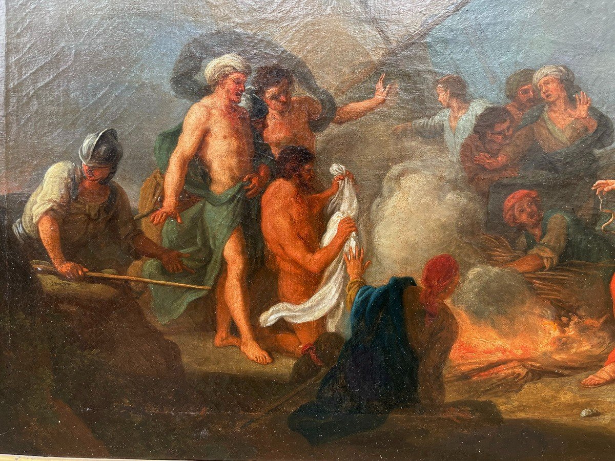 Adrien Manglard 1695-1760 Attribué à, Paire De Peintures Scène De l'évangile.-photo-2