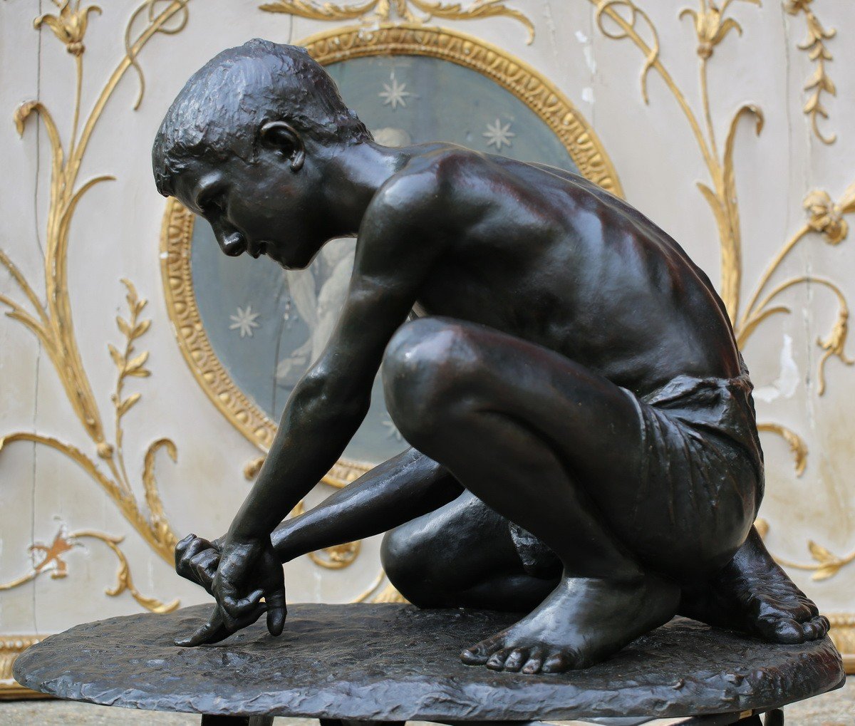 Adolfo Laurenti 1856-1944, Le Joueur De Billes, épreuve En Bronze, Cire Perdue De Nelli à Rome -photo-4