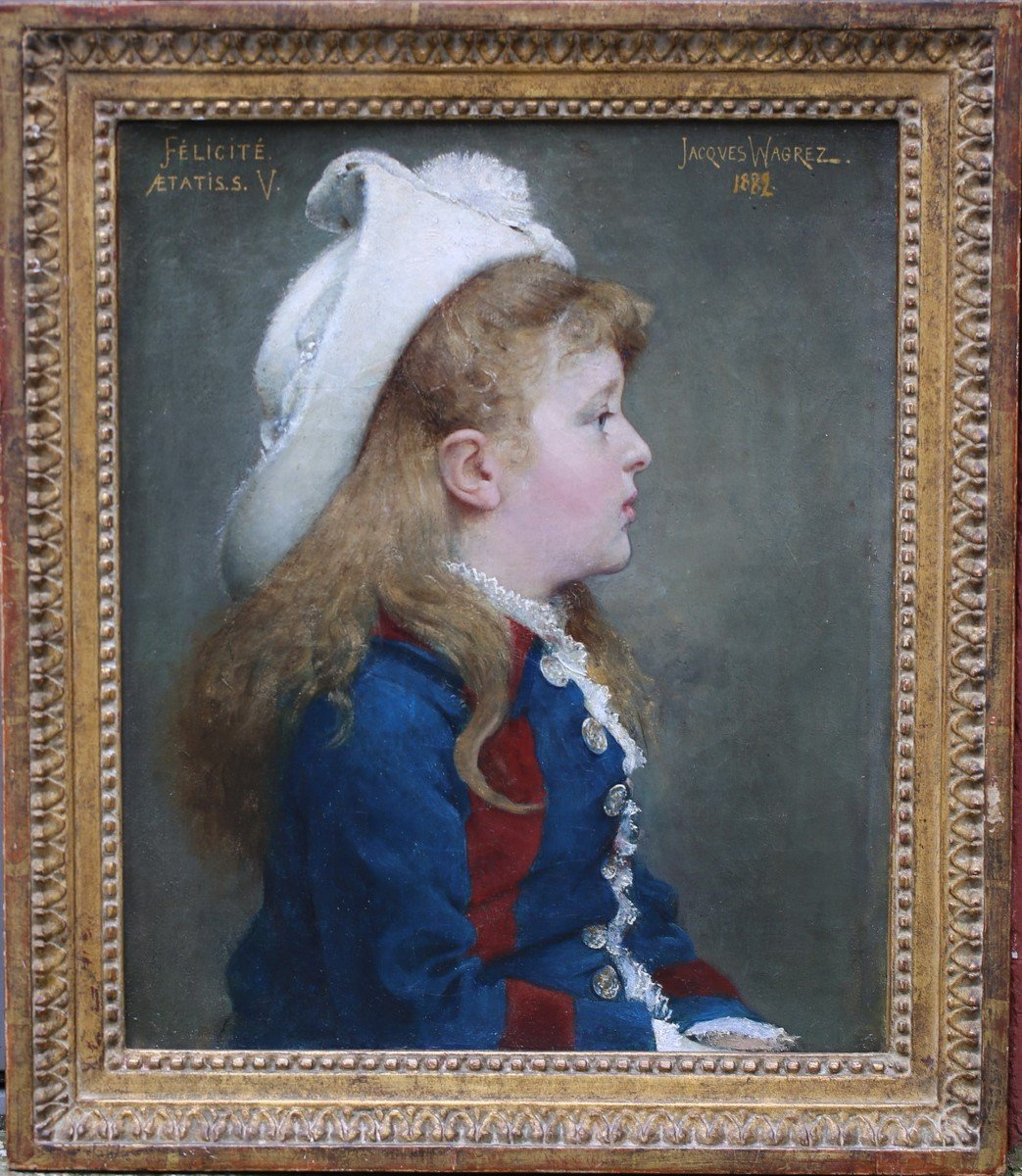 Jacques Clément Wagrez 1846-1908 Portrait De Félicité En 1882.