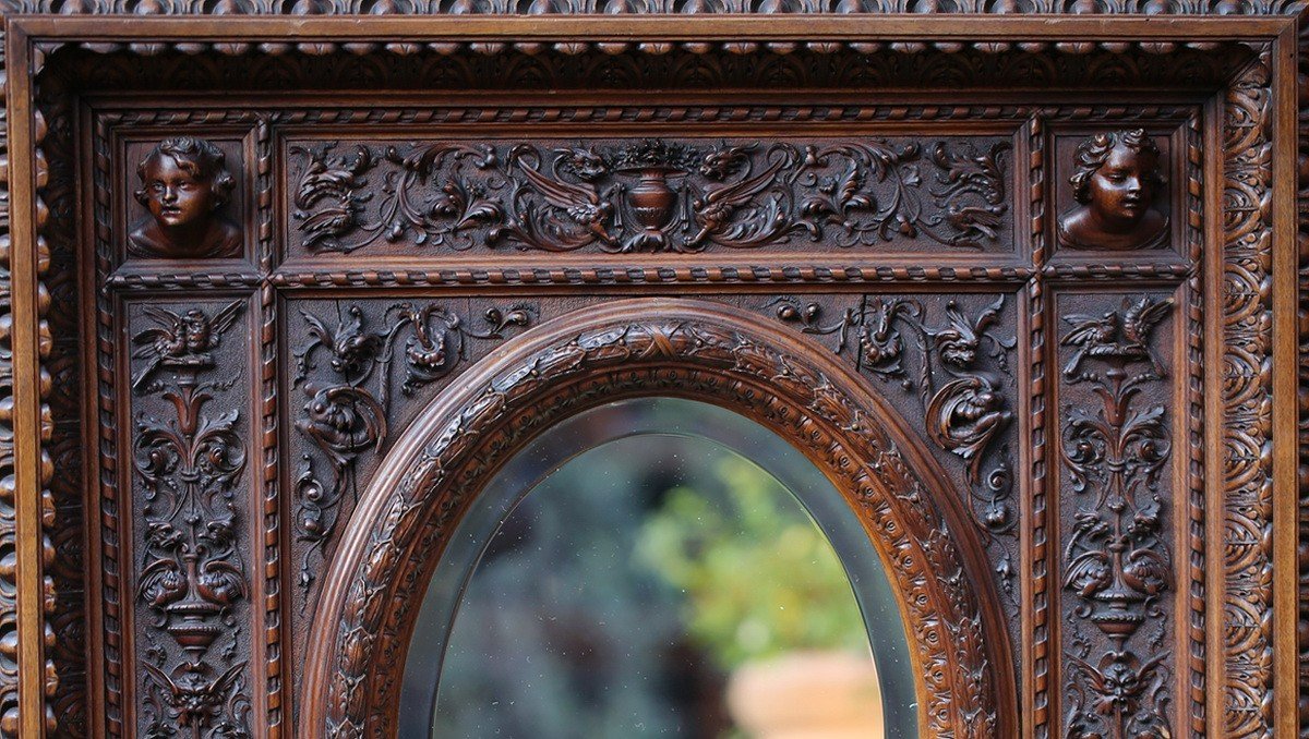 Arturo Guidi, Attributed To, Carved Fruit Wood Frame, Circa 1870-1880-photo-2