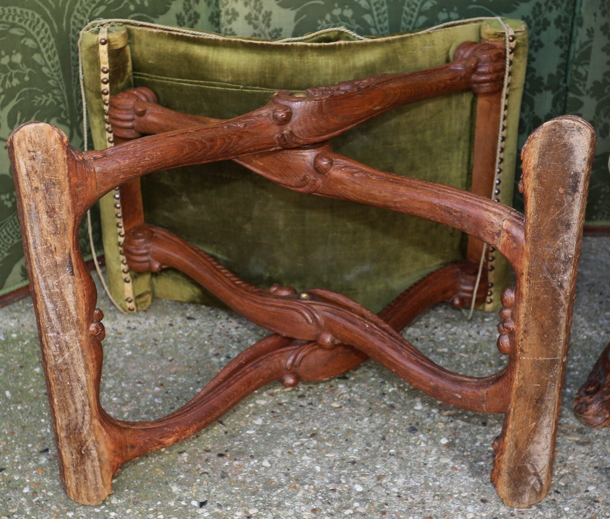 Pair Of Regence Style Folding Doors, In Molded And Carved Oak, 19th Century-photo-2