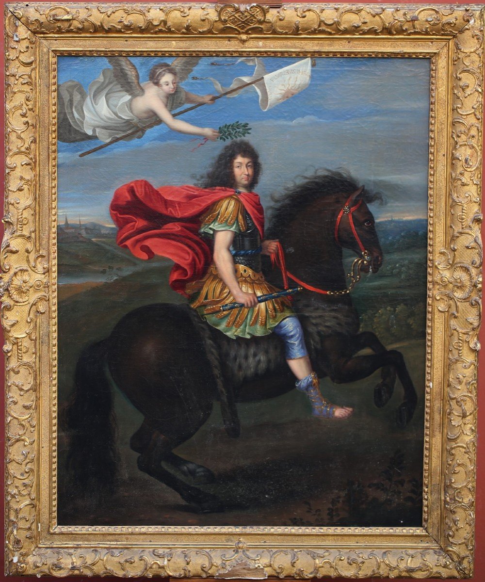 French School Early 19th Century After Pierre Mignard Equestrian Portrait Of Louis XIV 