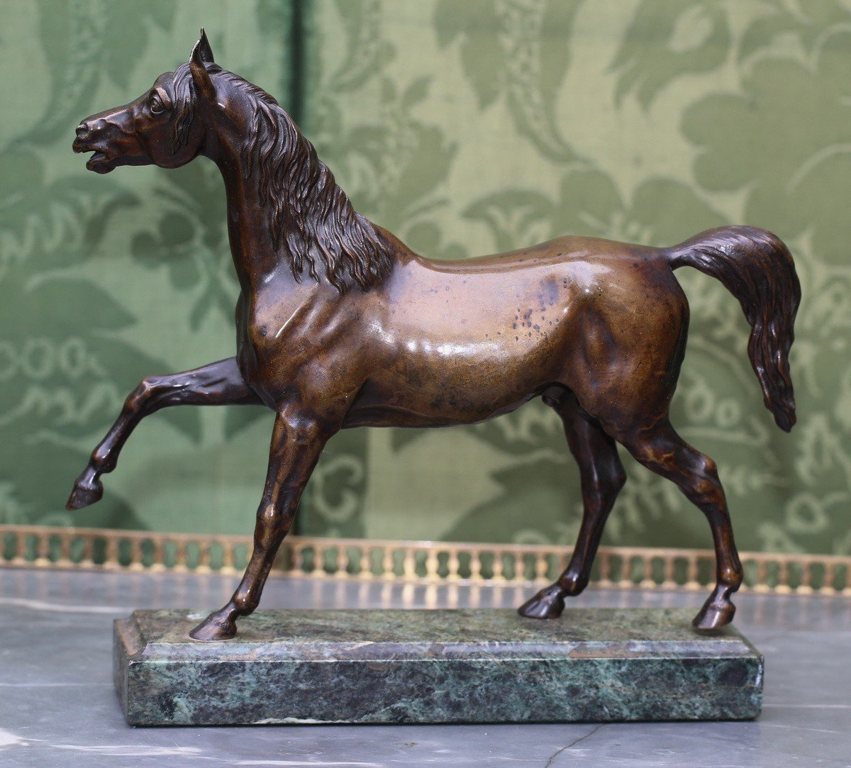 French School, Early 19th Century, Trotting Horse, Bronze Proof With Brown Patina.-photo-2