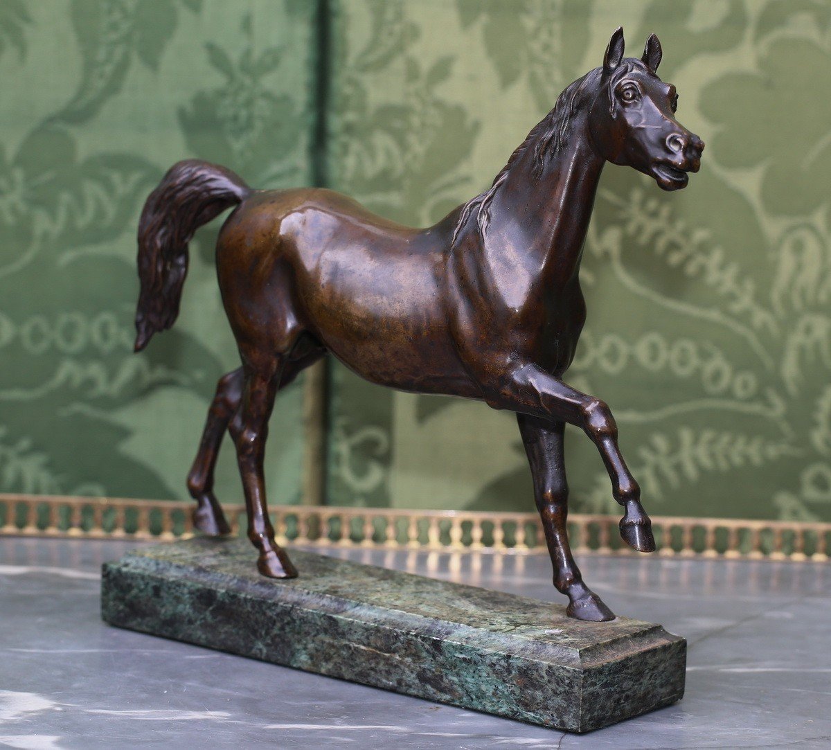 French School, Early 19th Century, Trotting Horse, Bronze Proof With Brown Patina.-photo-3