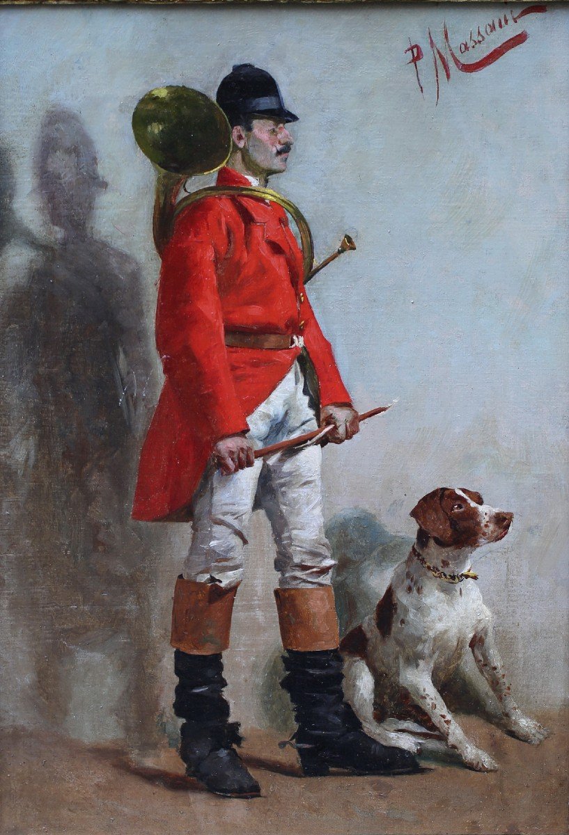 Italian School Of The 19th Century, Portrait Of A Piqueux Hunter And His Dog.-photo-2