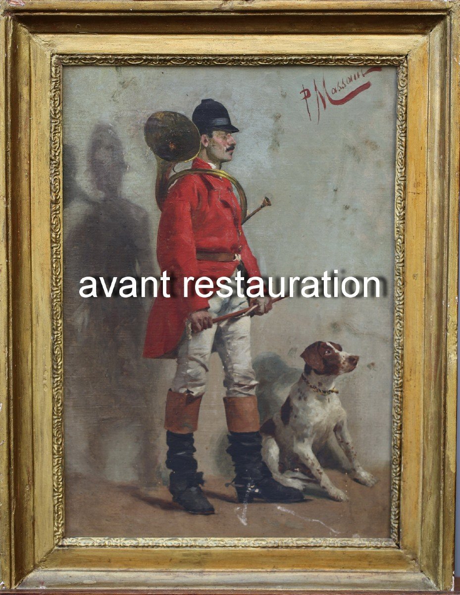 Italian School Of The 19th Century, Portrait Of A Piqueux Hunter And His Dog.-photo-1