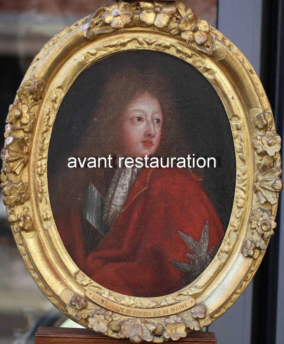 French School End Of 17th Century Portrait Of The Duke Of Maine -photo-3