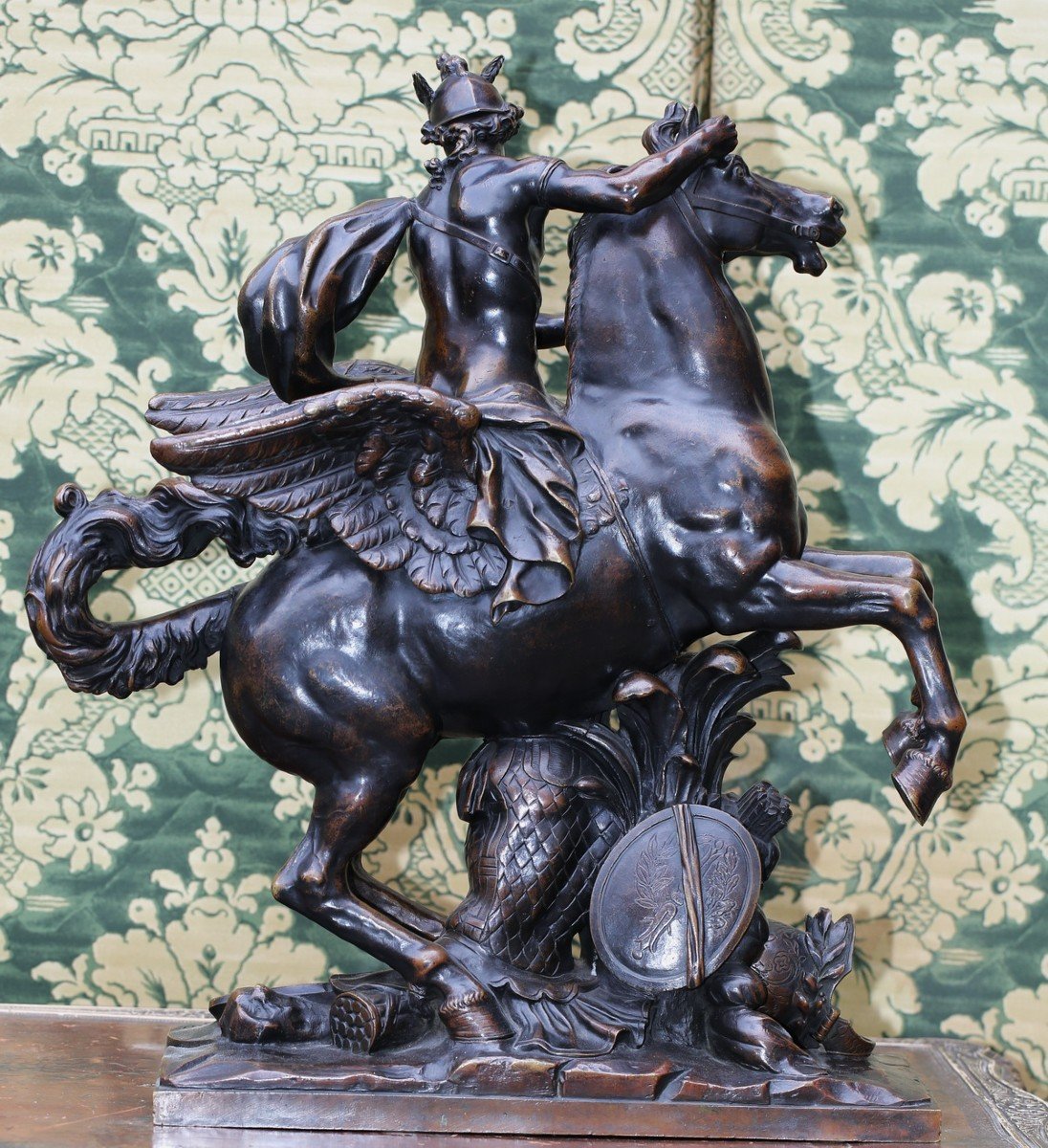 According To Antoine Coysevox (1640-1720) 19th Century Fame On Horseback And Mercury -photo-1