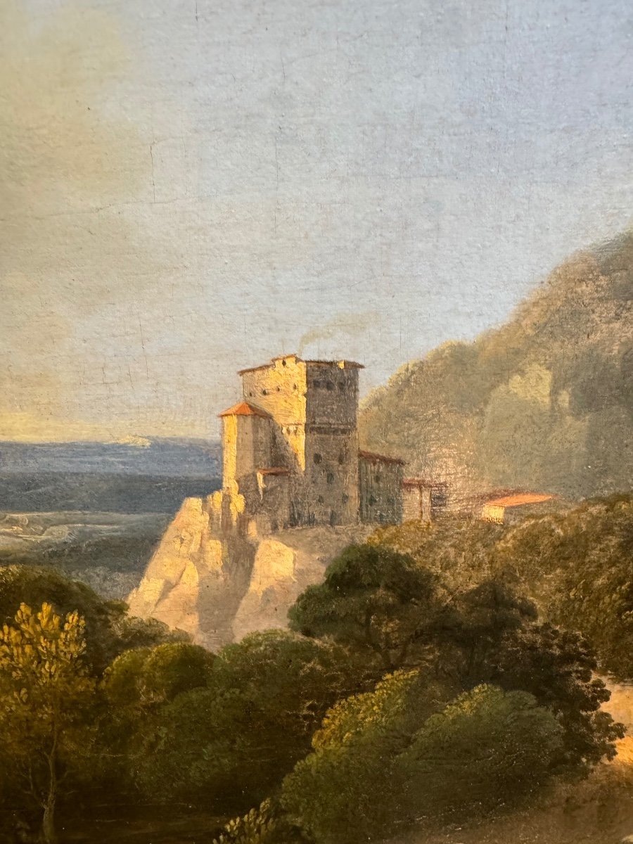 école Française Vers 1800 Paysage Italien -photo-2