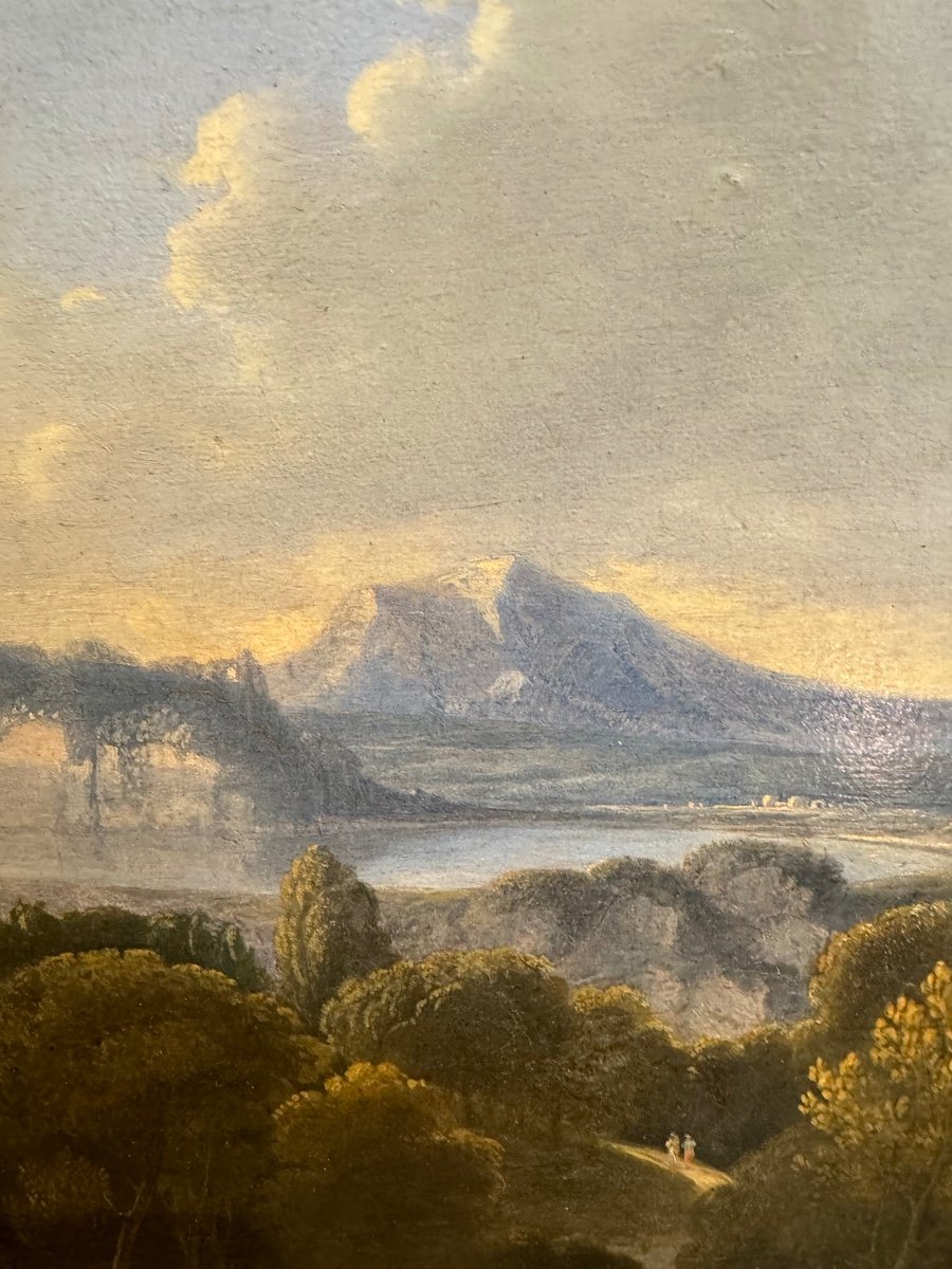 école Française Vers 1800 Paysage Italien -photo-4