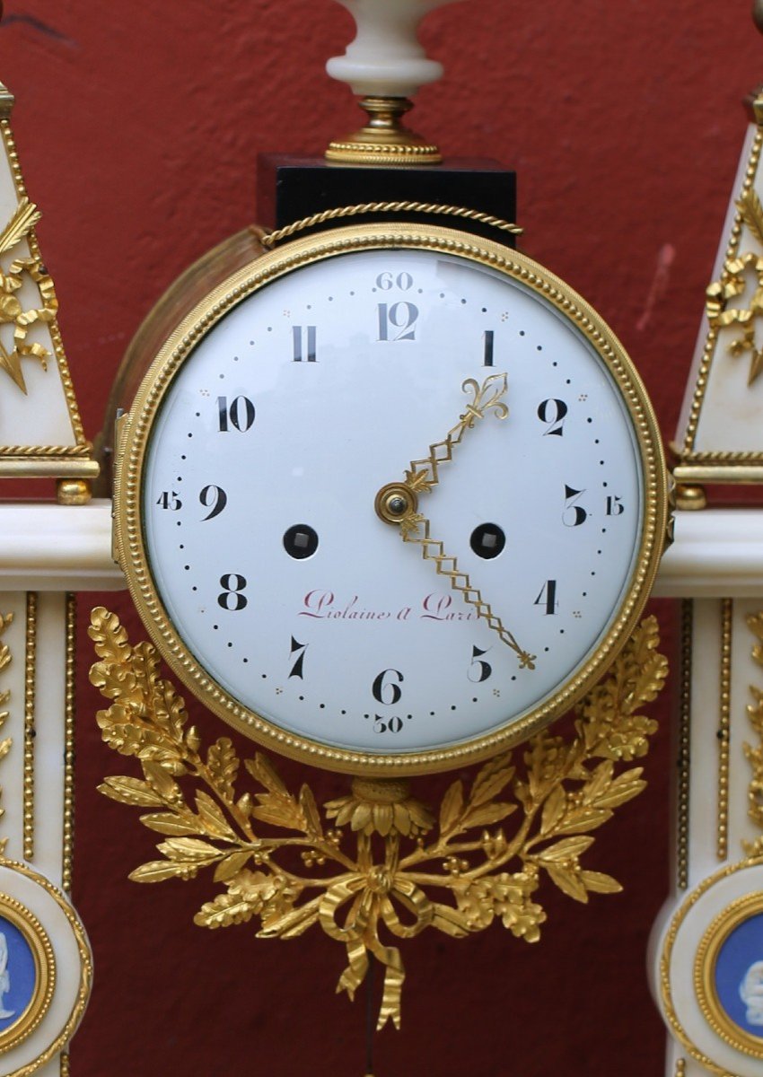 Large Louis XVI Period Portico Clock From Piolaine In Paris.-photo-3