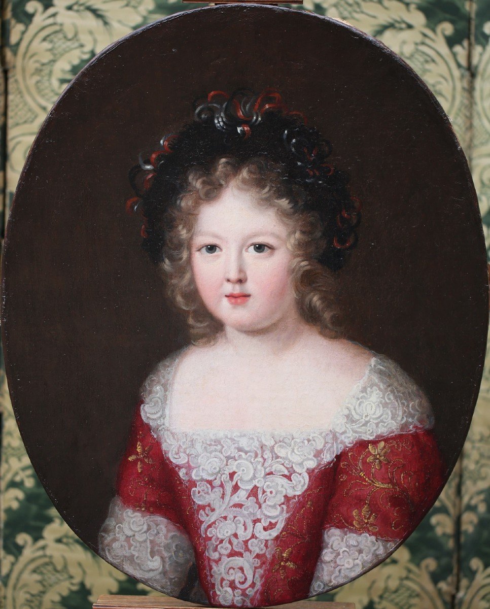 Ecole Française Vers 1690 Autour De Ferdinand Voet, Portrait De Jeune Princesse.-photo-2