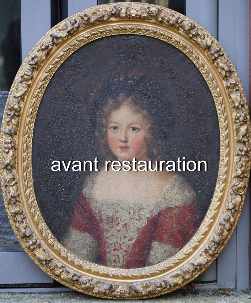 Ecole Française Vers 1690 Autour De Ferdinand Voet, Portrait De Jeune Princesse.-photo-1