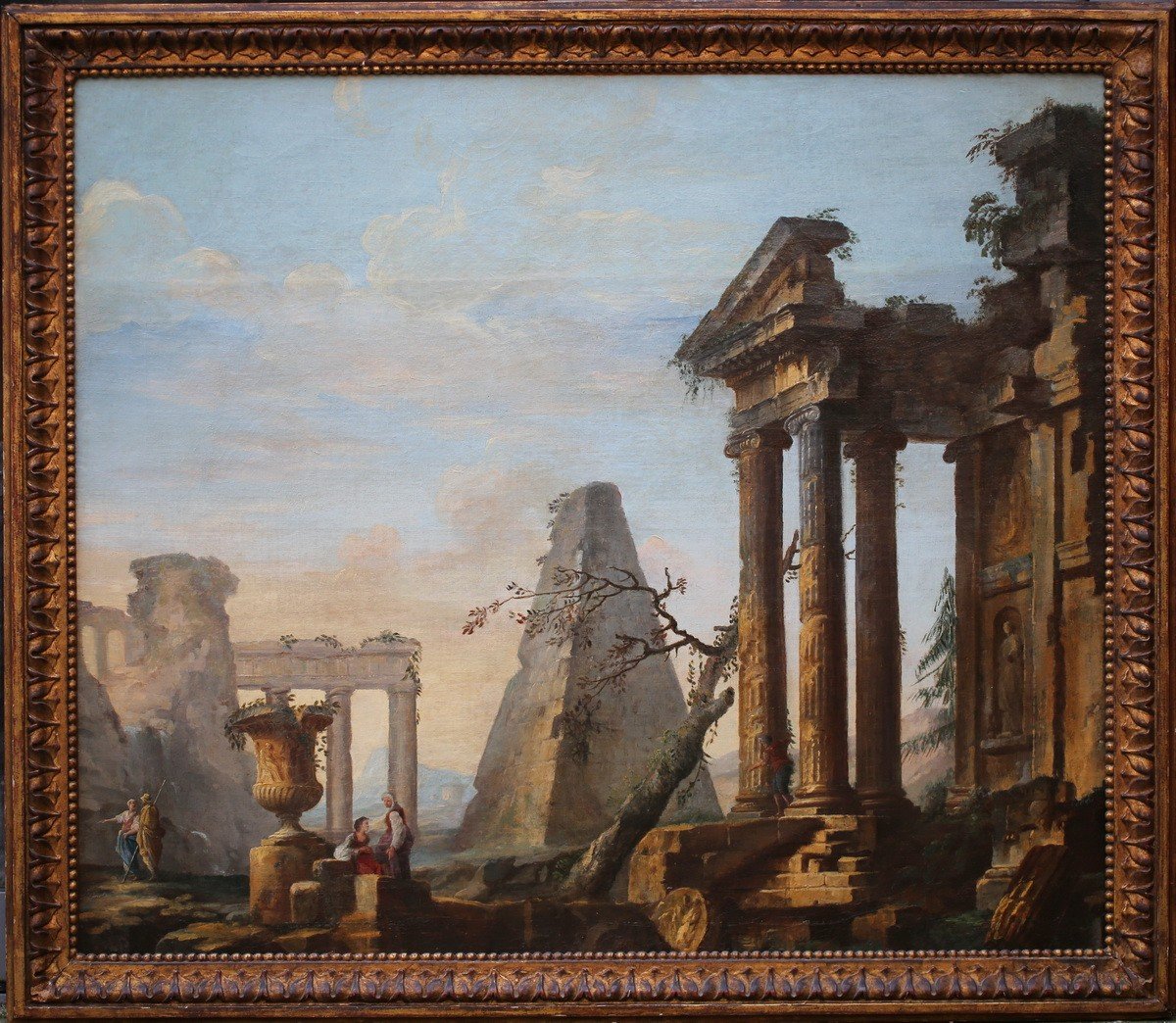 Francesco Panini 1745-1812 Attribué à , Ruines D Architecture Animées. 