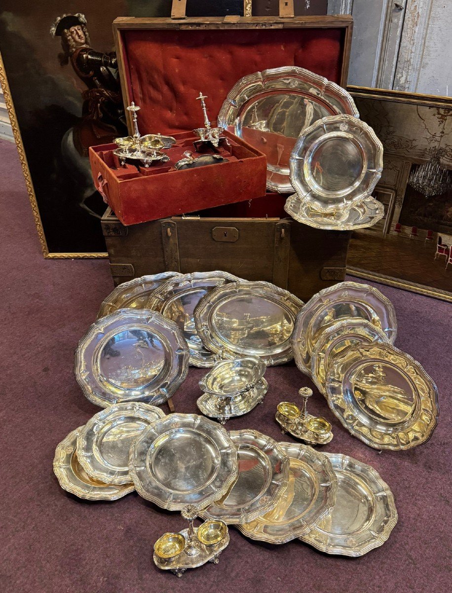 Odiot Et Christofle Important Lot Of Silver Plated Metal Plateware From The 19th Century