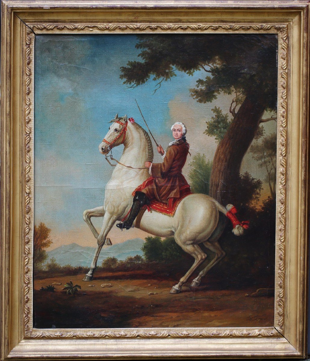 Johann Georg De Hamilton 1672-1737 Suiveur De,  Paire De Peintures Cavaliers Circa 1900 .-photo-2