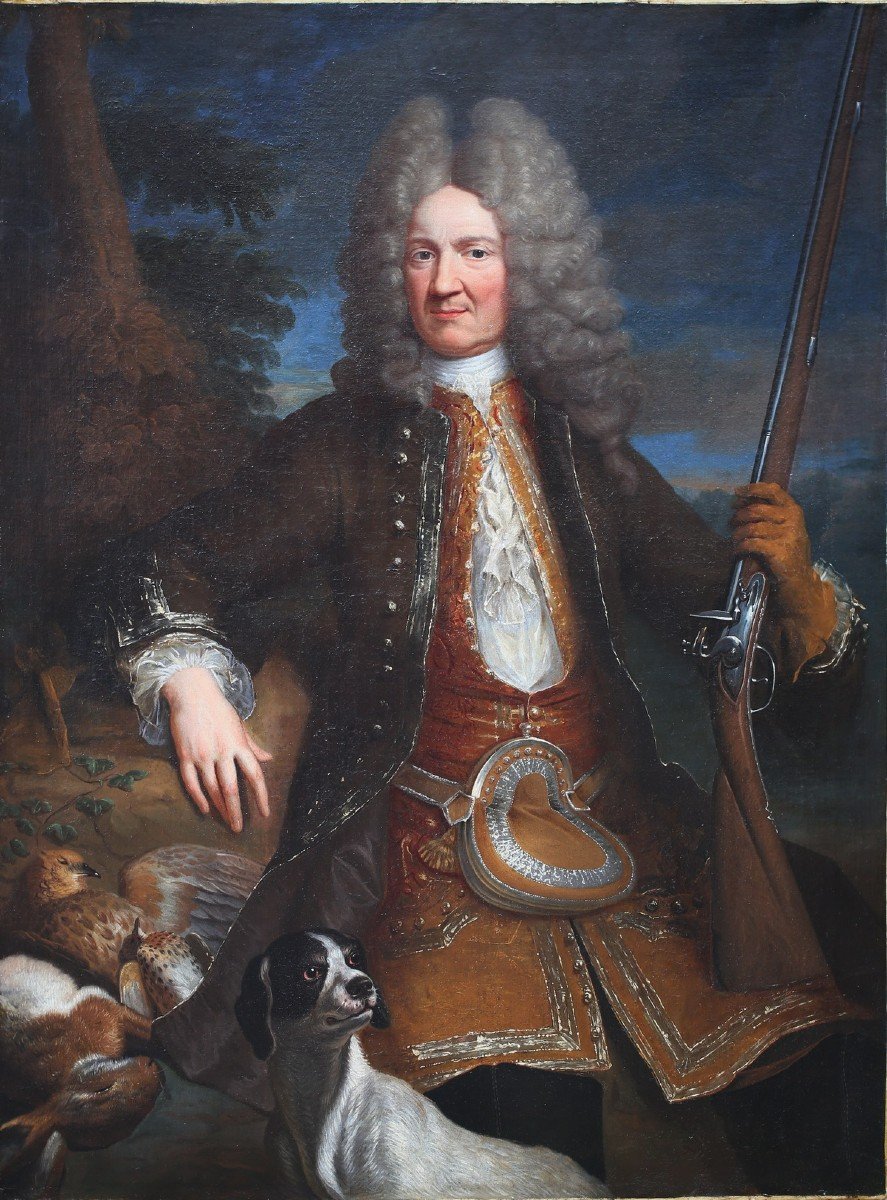 Grisoni Giuseppe Dit Pierre Joseph Grison 1699-1769 Attribué à, Portrait De Chasseur .-photo-2