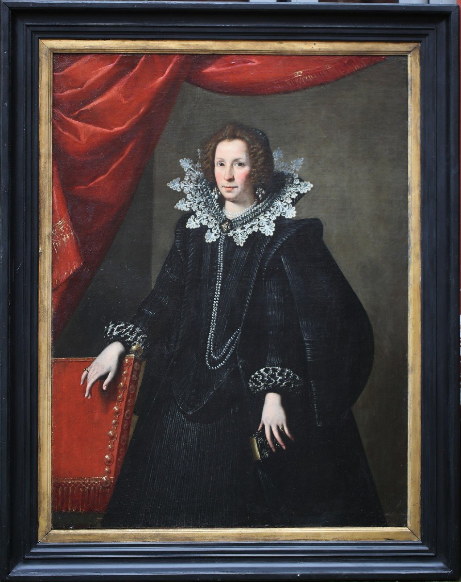 Italian School Of The 17th Century, Workshop Of Justus Sustermans, Portrait Of A Woman With A Ruff.