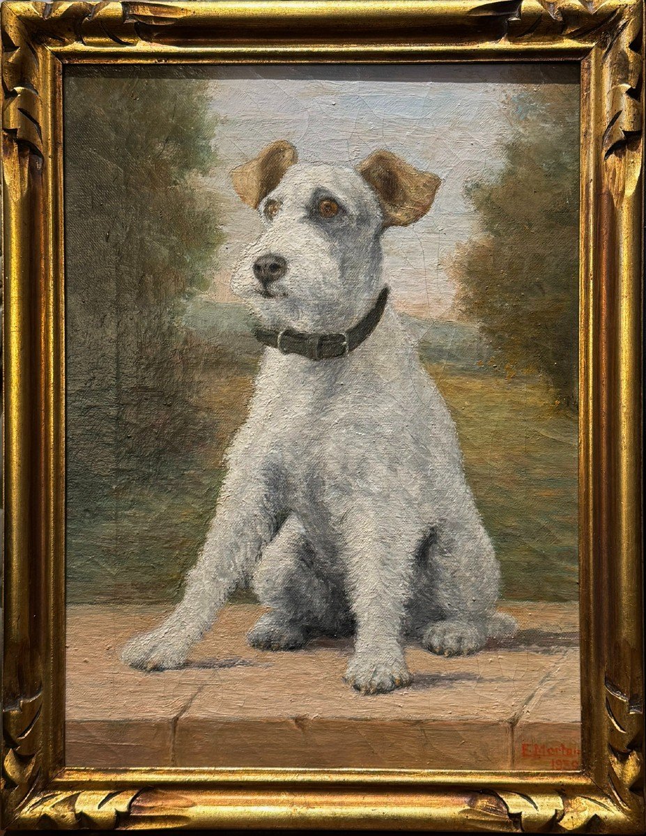 French School, Early 20th Century, Portrait Of A Dog, Fox Terrier