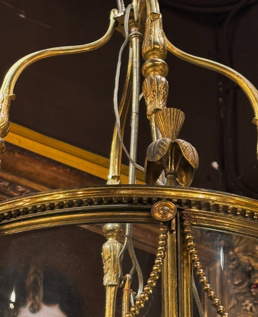 Louis XVI Style Gilt And Chiseled Bronze Lantern, Early 20th Century-photo-3