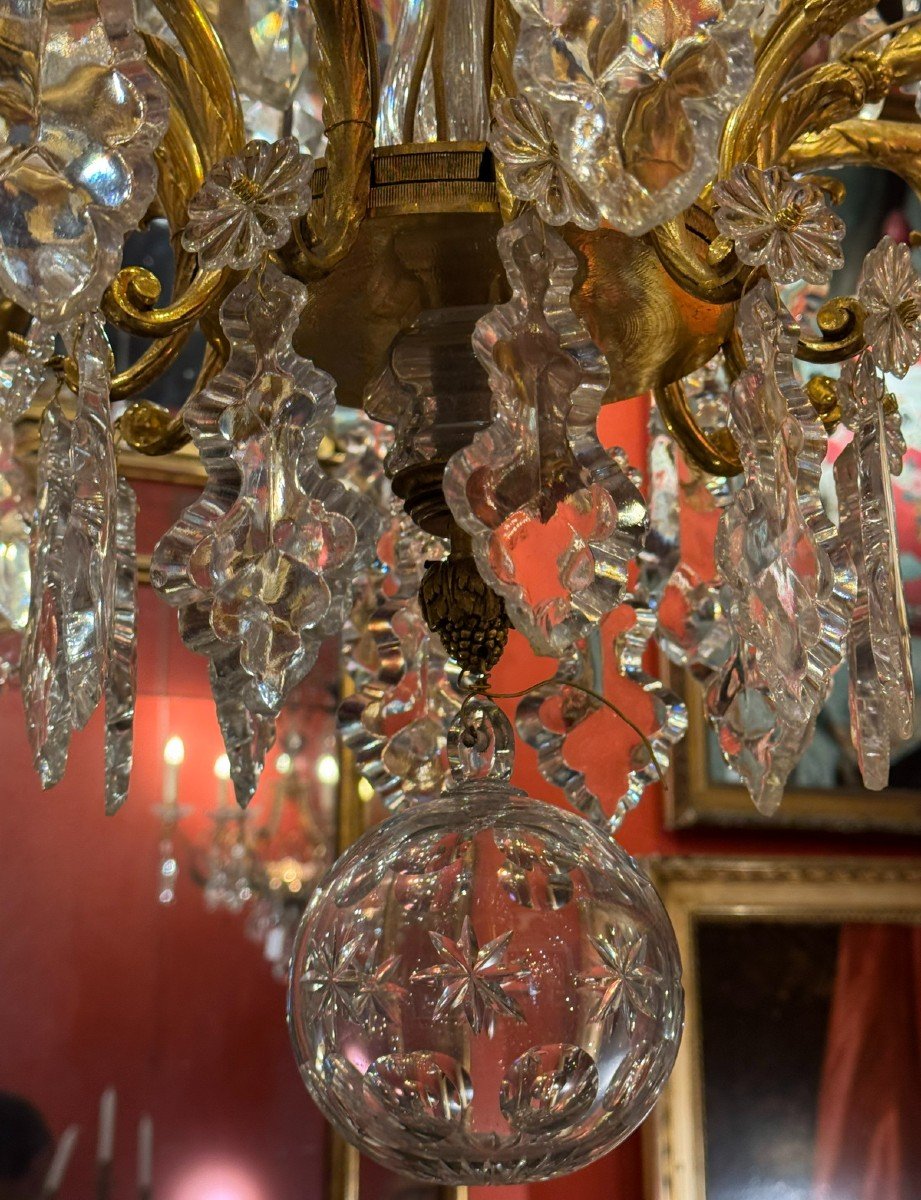 Important Chandelier With 24 Lights On Two Rows, Louis XVI Style, Late 19th Century-photo-4